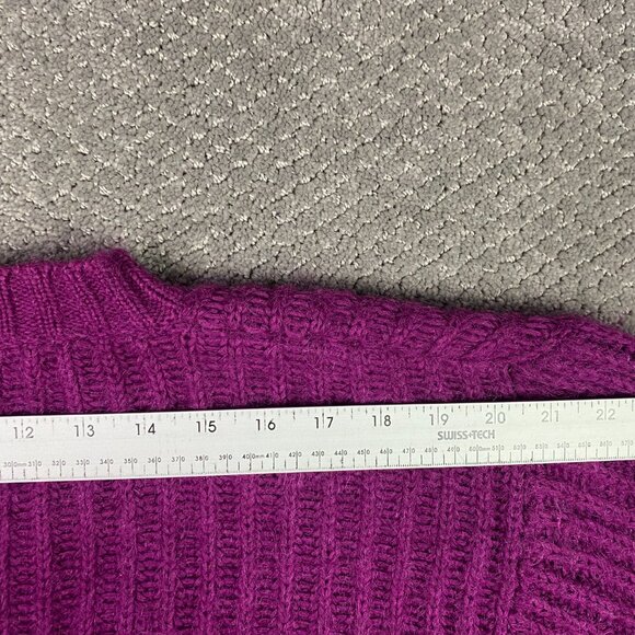 LL Bean Mohair Blend Cardigan Sweater Women's Large Purple Cropped - Picture 9 of 11
